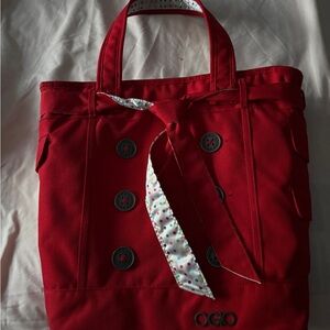 OGIO Red Tote with Polka Dot Ribbon